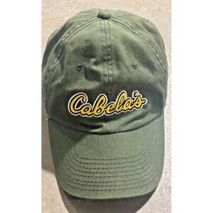Cabela's Green Strapback Hat World's Foremost Outfitter Embroidered Cap OSFA